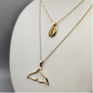 Gold Whale Tail Necklace