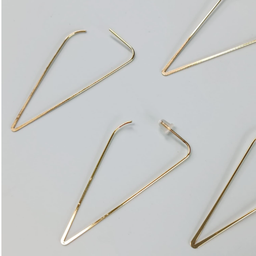 Gold Triangle Threader Earrings