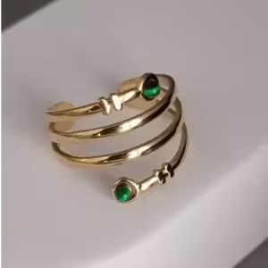 Green Stacked Band Ring