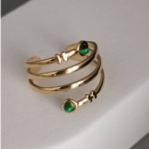 Green Stacked Band Ring