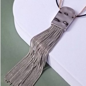 Silver Tassel Pendant Necklace