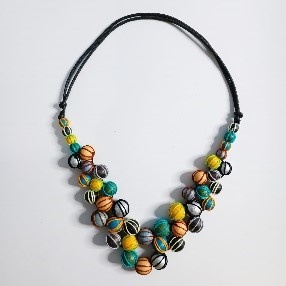 Multicolor Wrapped Bead Necklace