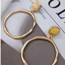 Gold Open Circle Earrings