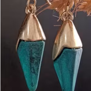 Turquoise Pyramid Drop Earrings
