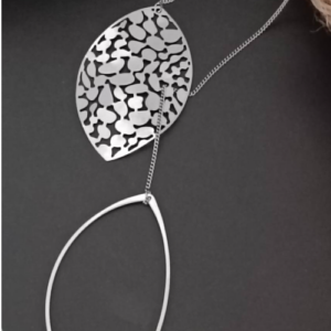 Silver Veined Leaf Necklace