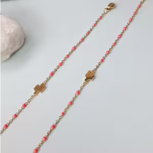 Coral Cactus Bead Bracelet
