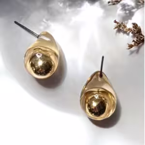 Gold Dome Stud Earrings