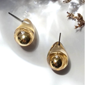 Golden Dome Stud Earrings