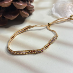 Dark Red Acrylic Beaded Bracelet