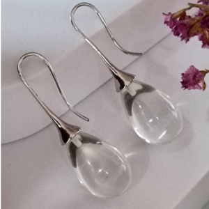 Silver Loop Acrylic Earrings
