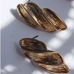 Golden Leaf Cluster Earrings