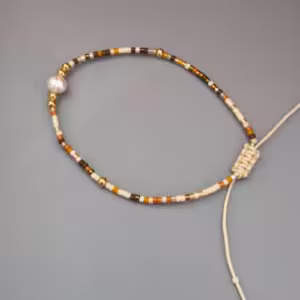 Light Brown Pearl Chain Bracelet