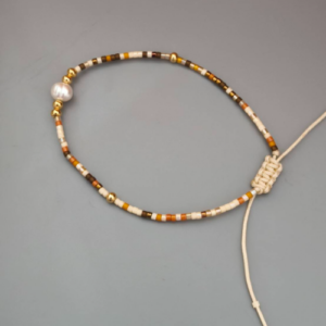 Light Brown Pearl Chain Bracelet