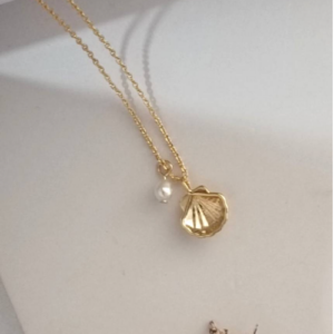 Gold Shell Charm Necklace