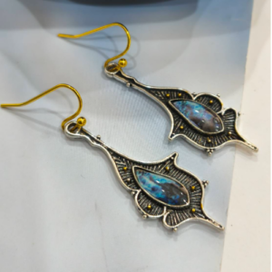 Blue Eye Motif Drop Earrings