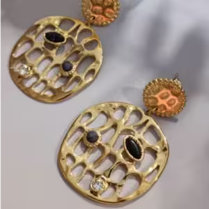 Gold Cutout Disc Earrings