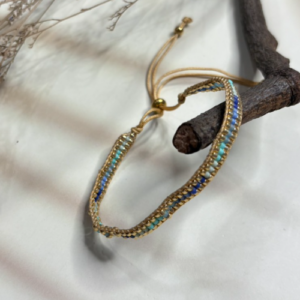 Pink Blue Acrylic Beaded Bracelet