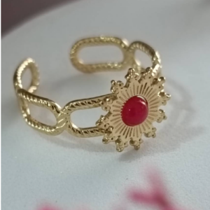 Coral Crown Stone Ring