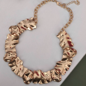 Gold Organic Plate Collar Necklace