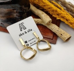 Gold Open Square Hoop Earrings