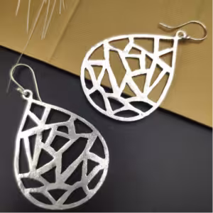 Silver Geometric Cutout Earrings