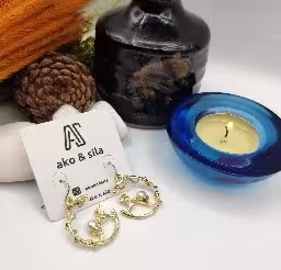 Gold Spiral Heart Earrings