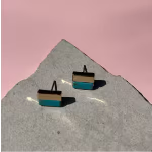 Turquoise Bar Stud Earrings
