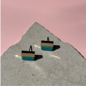 Aqua Bar Stud Earrings