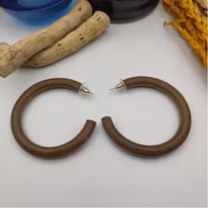 Dark Brown Hoop Earrings