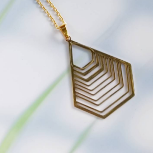 Gold Geometric Frame Necklace
