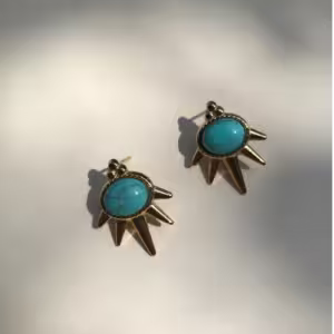 Turquoise Sunburst Stud Earrings