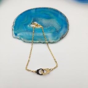 Blue Agate Slice Chain Bracelet