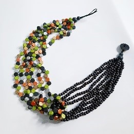 Earth Tone Beaded Multi Strand Necklace