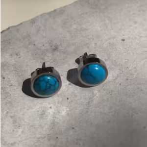 Silver Turquoise Stud Earrings