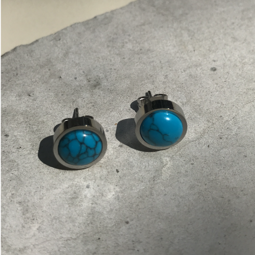 Silver Turquoise Stud Earrings