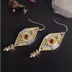 Antique Crimson Eye drop Earrings