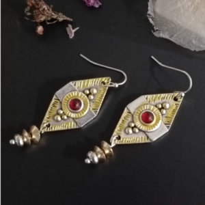 Antique Crimson Eye drop Earrings