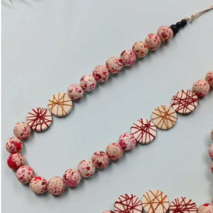 Red Speckled Bead Necklace
