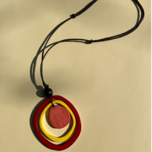 Red Ring Wood Necklace