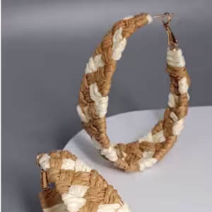 Natural Woven Hoop Earrings