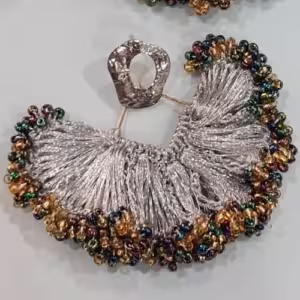 Multicolor Beaded Fan Earrings
