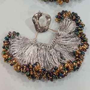 Multicolor Beaded Fan Earrings