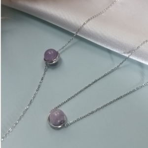Lilac Double Stone Necklace