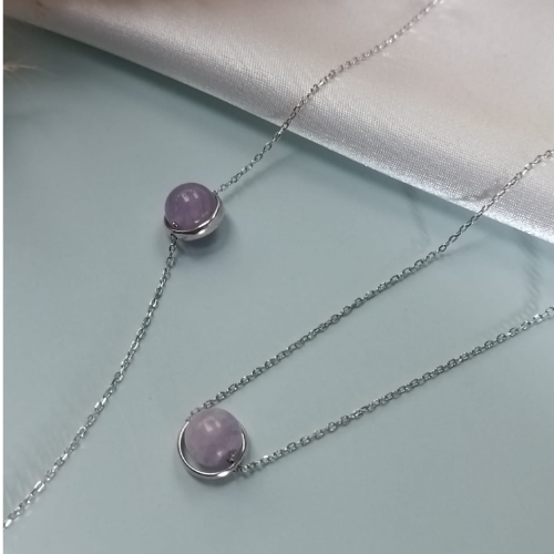 Lilac Double Stone Necklace