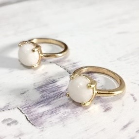 White Stone Gold Ring