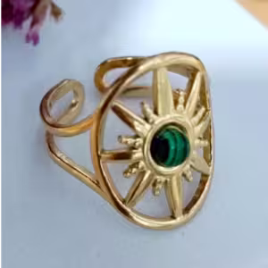 Jade Luxe Sunburst Ring