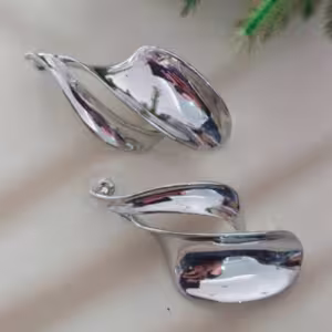 Silver Shell Curve Earrings