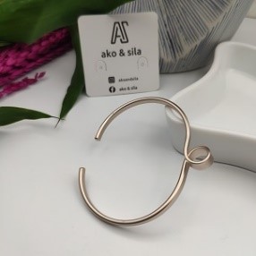 Rose Gold Loop Open Cuff Bracelet