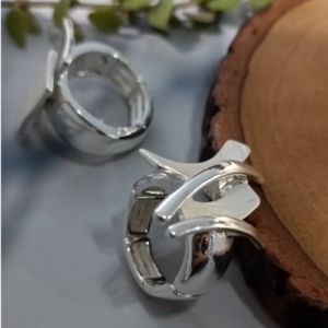 Silver Crossover Statement Ring