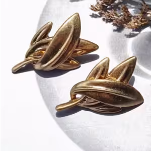 Gold Leaf Stud Earrings